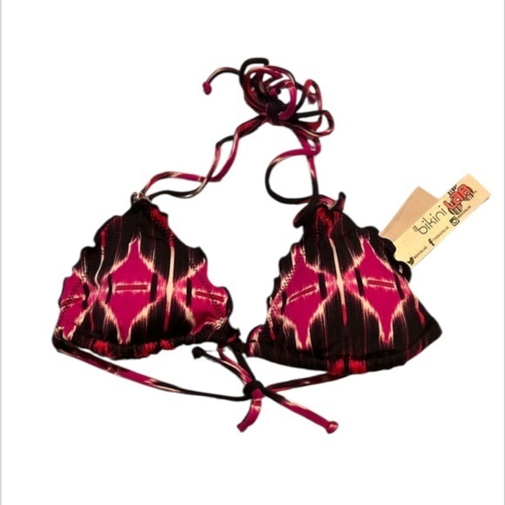 Bikini Lab tie dye ruffle bikini swim top size small NWT